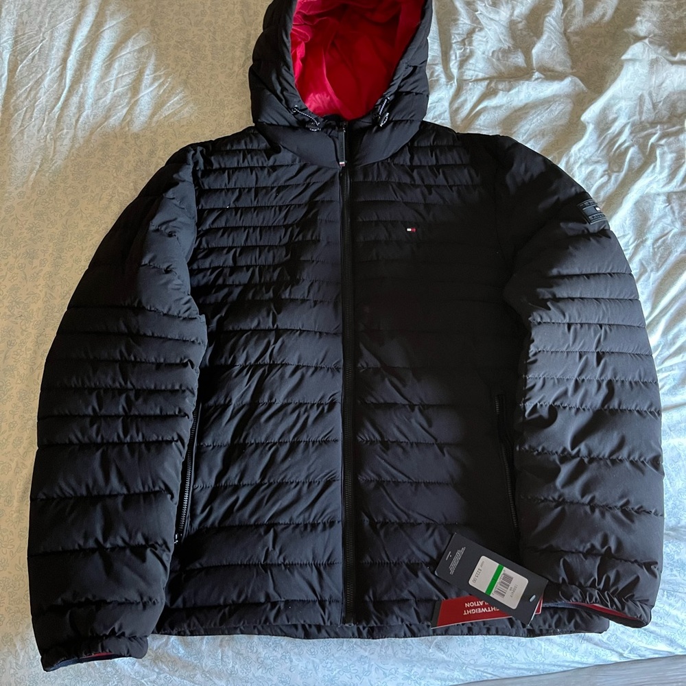 Black Tommy Hilfiger Puffer Jacket